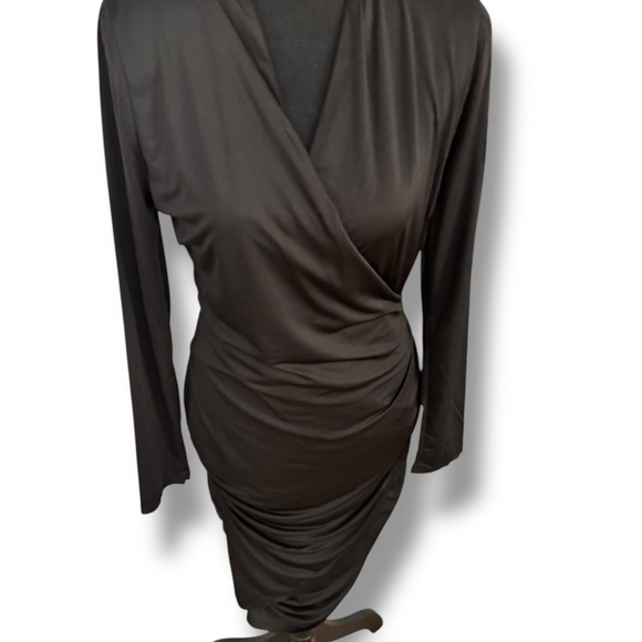 Elegant Black Wrap Dress - Picture 8 of 11